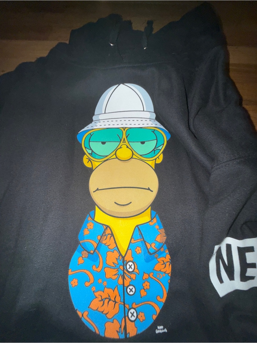 Mens Black Hoodie with Colorful Cartoon Graphic